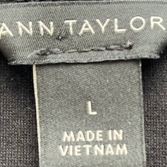 Ann Taylor Minimalist Black Bateau Neck Dressy Blouse Size L - Picture 4 of 7